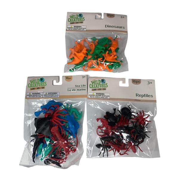 Animals NWT Bundle 3+ Dinosaurs Reptiles Sea Life 16pc each - Picture 1 of 15